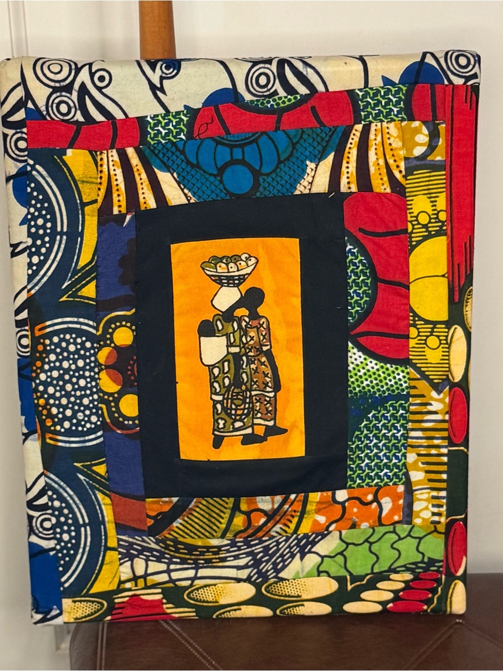 Handmade Multicolor African Fabric Wall Art - Unbranded